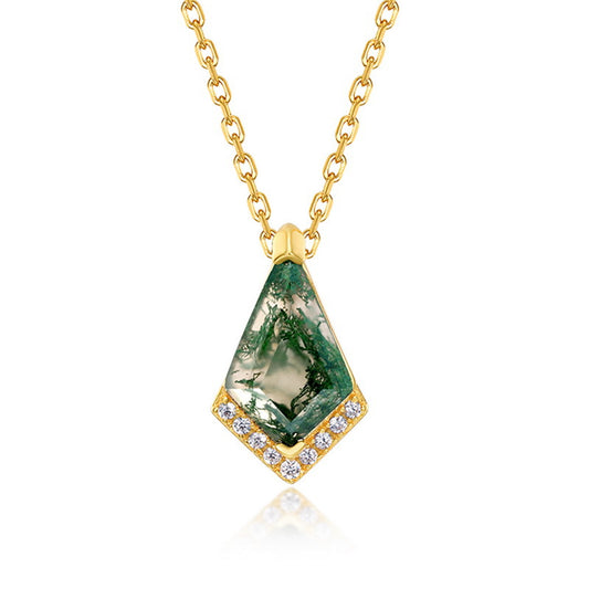 Kite Moss Agate Pendant Necklace