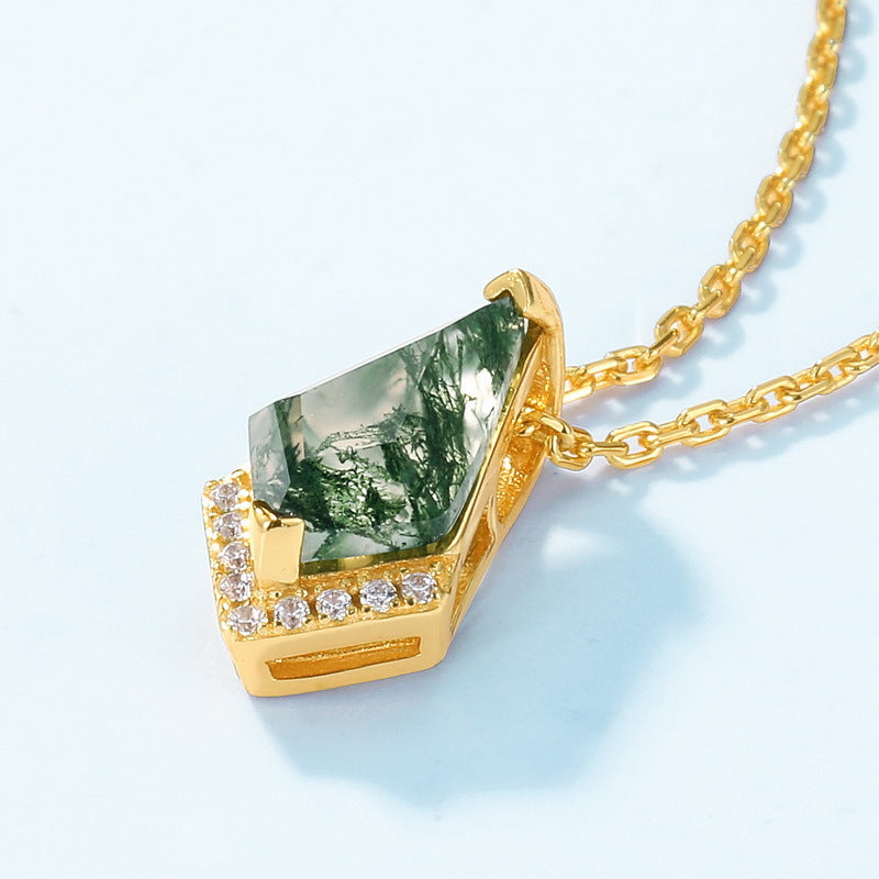 Kite Moss Agate Pendant Necklace